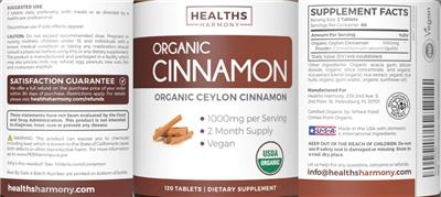 Organic Cinnamon label