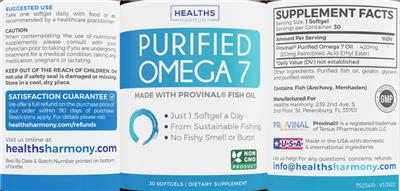 Purified Omega 7 label