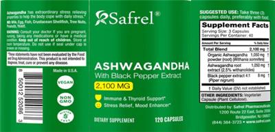 Ashwagandha 2,100 mg label