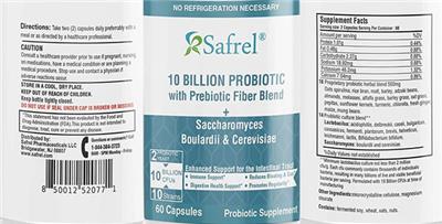 10 Billion Probiotic with Prebiotic Fiber Blend label
