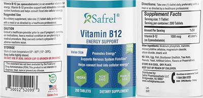 Vitamin B12 1000 mcg label