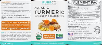 Organic Turmeric label