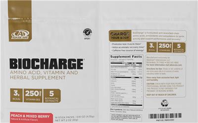 BioCharge Peach & Mixed Berry label