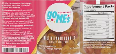 GO MEs Multivitamin Gummies label
