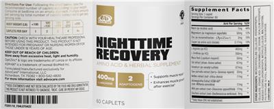 Nighttime Recovery label