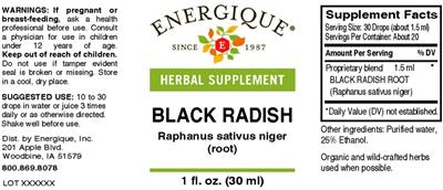 Black Radish label