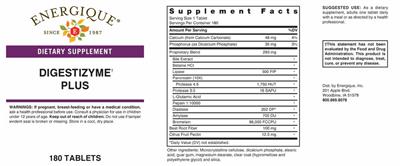 Digestizyme Plus label