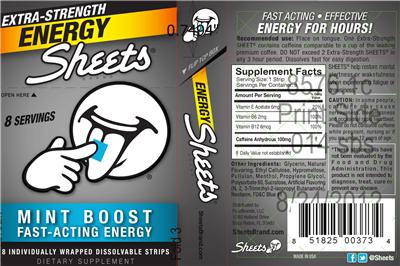 Mint Boost Fast-Acting Energy label