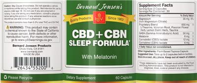 CBD+CBN Sleep Formula with Melatonin label