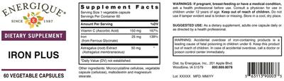 Iron Plus label