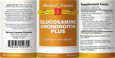 Glucosamine Chondroitin Plus label