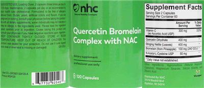 Quercetin Bromelain Complex with NAC label