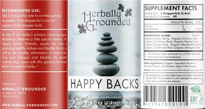 Happy Backs label