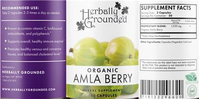 Organic Amla Berry label