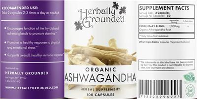 Organic Ashwagandha label