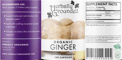 Organic Ginger label