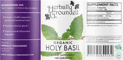 Organic Holy Basil label
