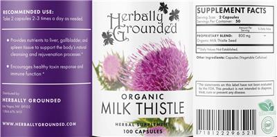 Organic Milk Thistle label