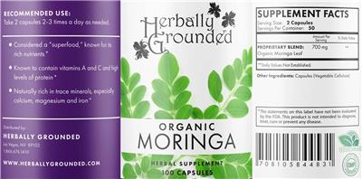 Organic Moringa label