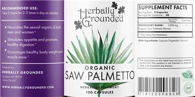 Organic Saw Palmetto label