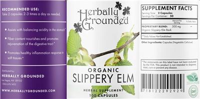 Organic Slippery Elm label