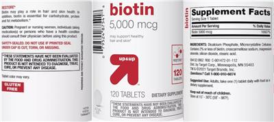 Biotin 5000 mcg label