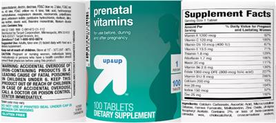Prenatal Vitamins label