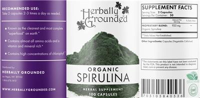 Organic Spirulina label