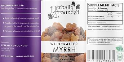 Wildcrafted Myrrh label