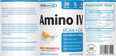 Amino IV Orange Dreamsicle label