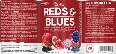 Exotic Reds & Blue label