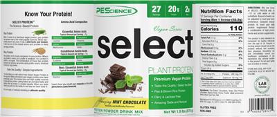 Select Plant Protein Vegan Series Amazing Mint Chocolate label