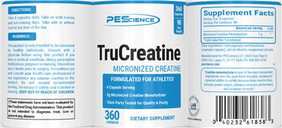 TruCreatine 3 g label