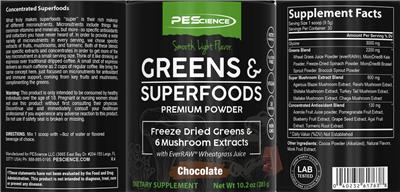 Greens & Superfoods Chocolate label
