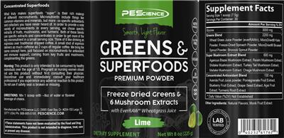 Greens & Superfoods Lime label