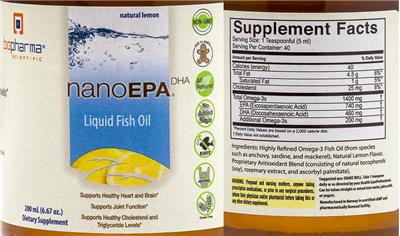 NanoEPA DHA Natural Lemon label