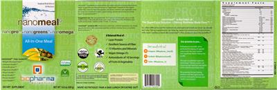 NanoMeal G Tropical Fruit Blend label