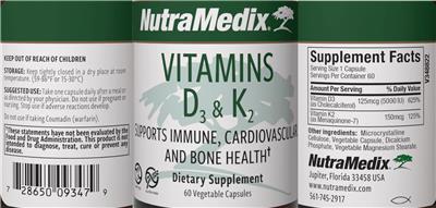 Vitamins D3 & K2 label