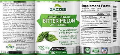 Extra Strength Bitter Melon 25:1 Extract label