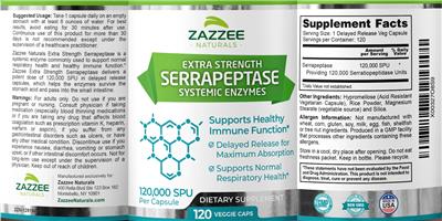 Extra Strength Serrapeptase label