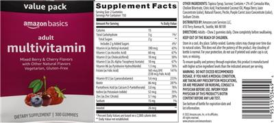 Adult Multivitamin label