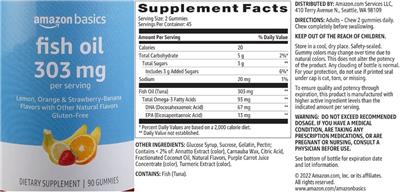 Fish Oil 303 mg label
