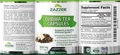 Ojibwa Tea Capsules label