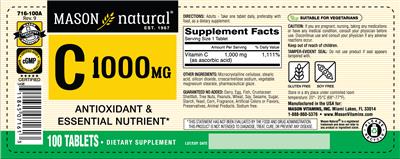 C 1000 mg label