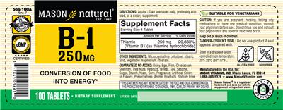 B-1 250 mg label