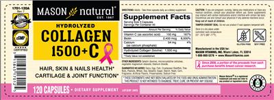 Hydrolyzed Collagen 1500 + C label