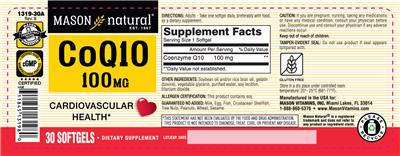 CoQ10 100 mg label