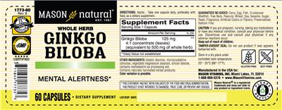 Ginkgo Biloba label