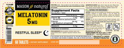 Melatonin 5 mg label