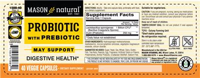 Probiotic with Prebiotic label